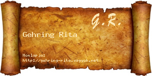 Gehring Rita névjegykártya